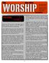 WORSHIP. The. May 2016 FaithWestwood Worship Team: Light of Grace. By Liz Polivka