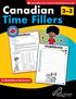 TABLE CONTENTS. Chalkboard Publishing 1. Canadian Time Fillers, Grades 2-3