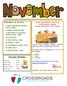 Calendar of Events: November Birthdays. Annual Thanksgiving Potluck & Congregational Meeting Saturday, November 4, 2017 at 4:00pm