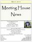 Meeting House News. First Presbyterian Church On the Square 2A North Hanover Street Carlisle, Pennsylvania 17013