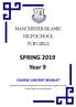 SPRING 2019 Year 9 MANCHESTER ISLAMIC HIGH SCHOOL FOR GIRLS COURSE CONTENT BOOKLET