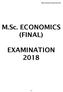 MSc Economics (Final) Exam M.Sc. ECONOMICS (FINAL)