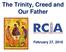 The Trinity, Creed and Our Father. February 27, 2018