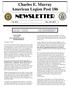 NEWSLETTER. Charles E. Murray American Legion Post 186. No May - June Office Phone Website